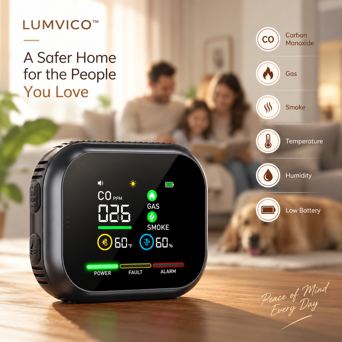 LUMVICO™ SafeGuard 6-in-1 Home Safety Monitor