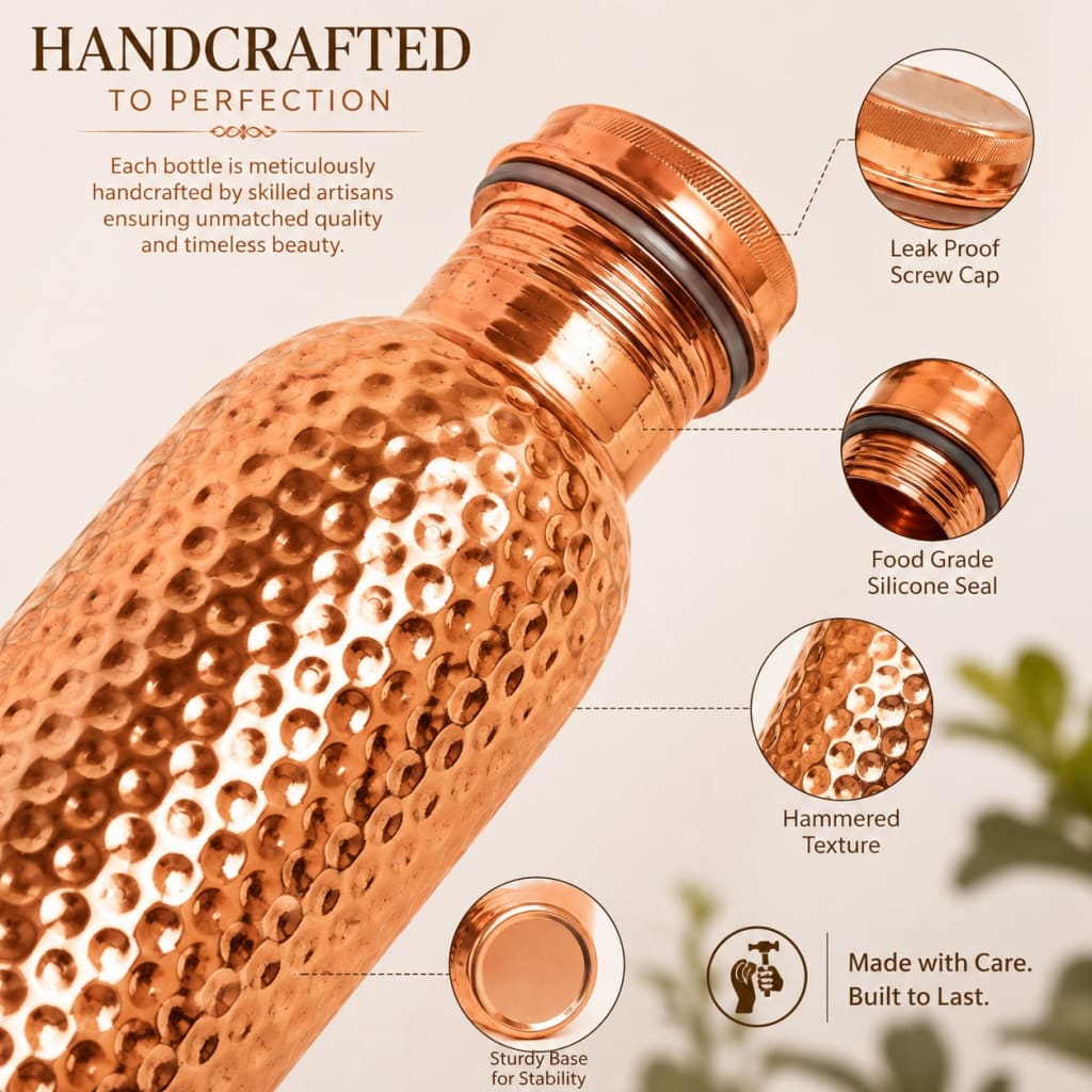 Hammered Copper Water Bottle