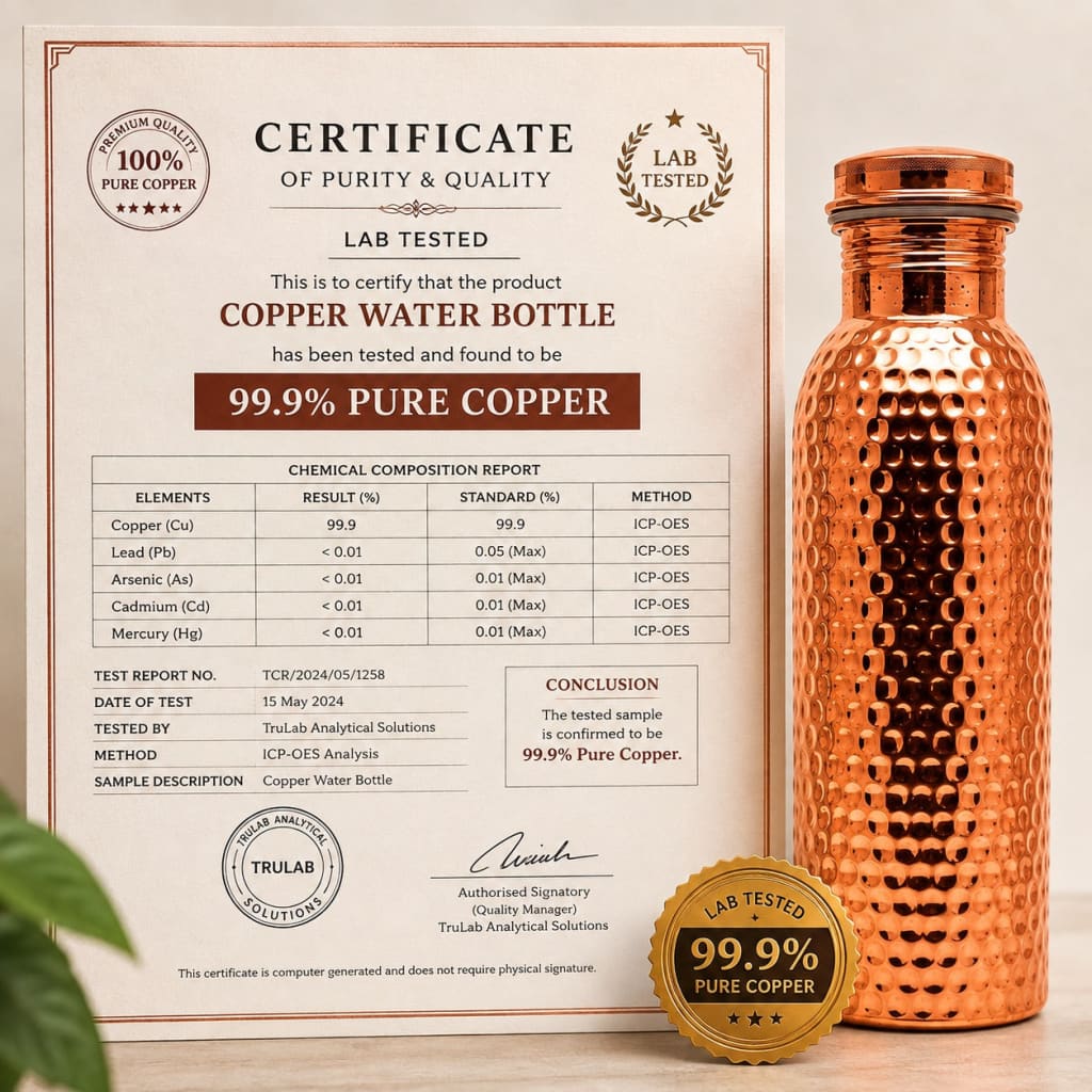 Hammered Copper Water Bottle