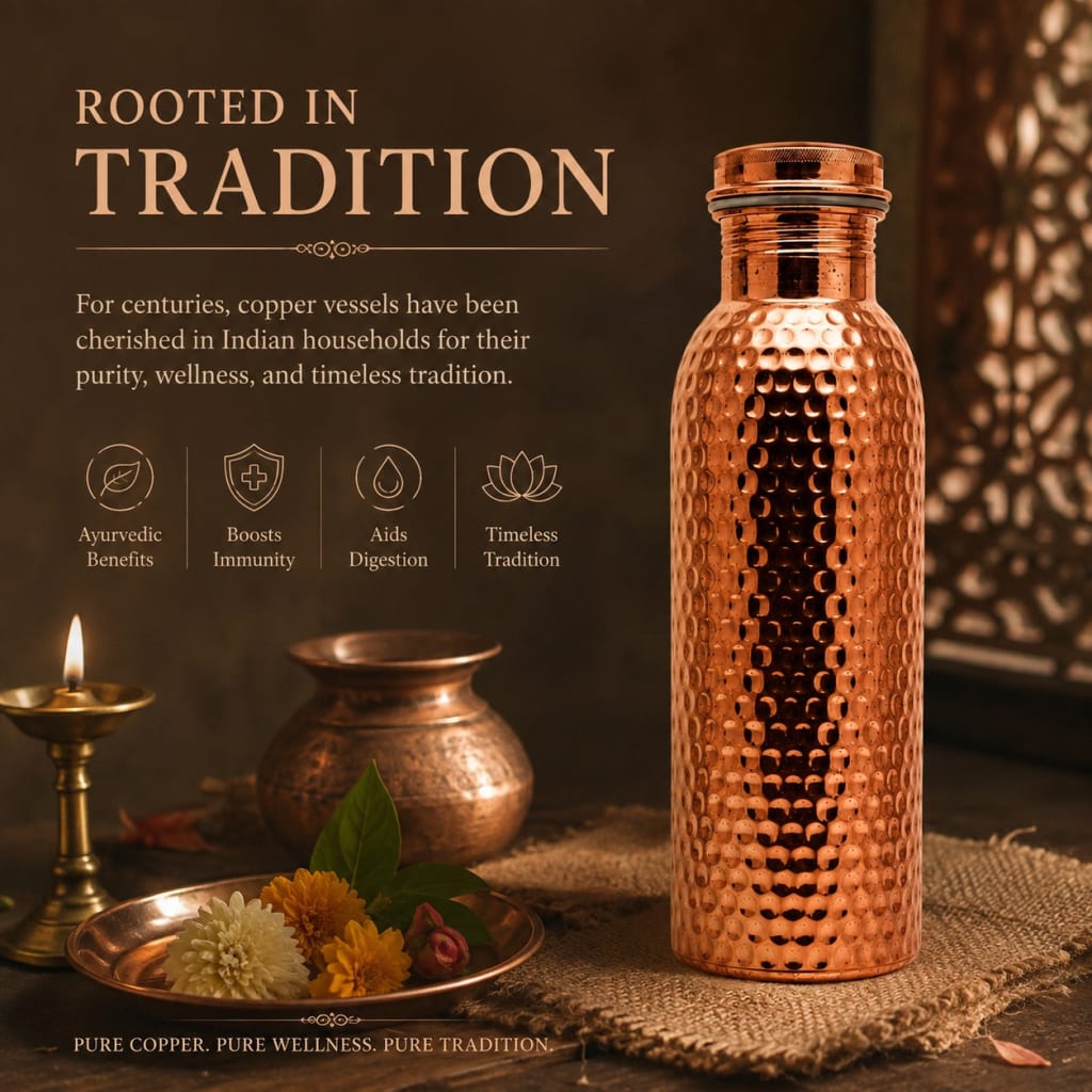 Hammered Copper Water Bottle
